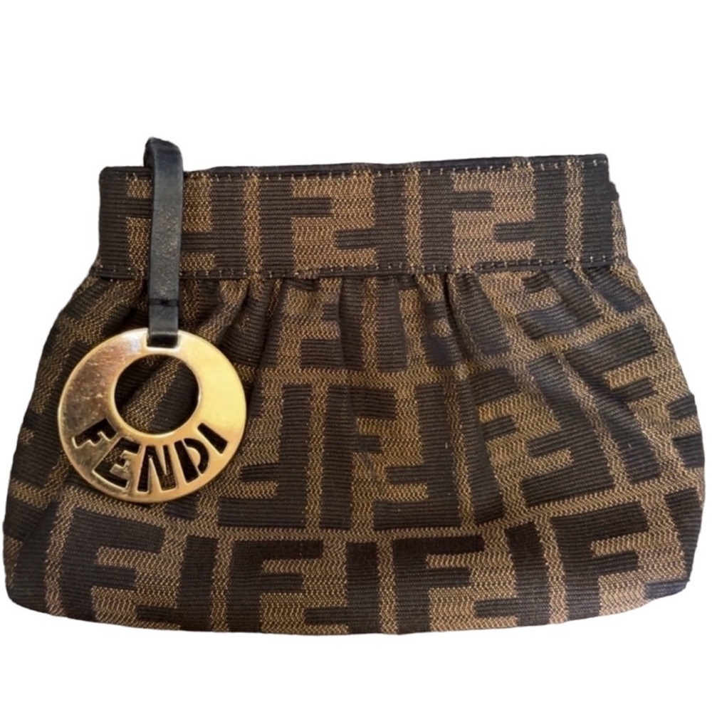 Fendi Zucca Pouch / Card Holder Wallet